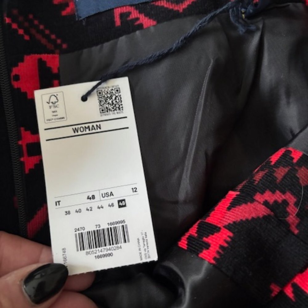 Piombo Tribal Aztec Corduroy Skirt size 12 NWT - Picture 5 of 6